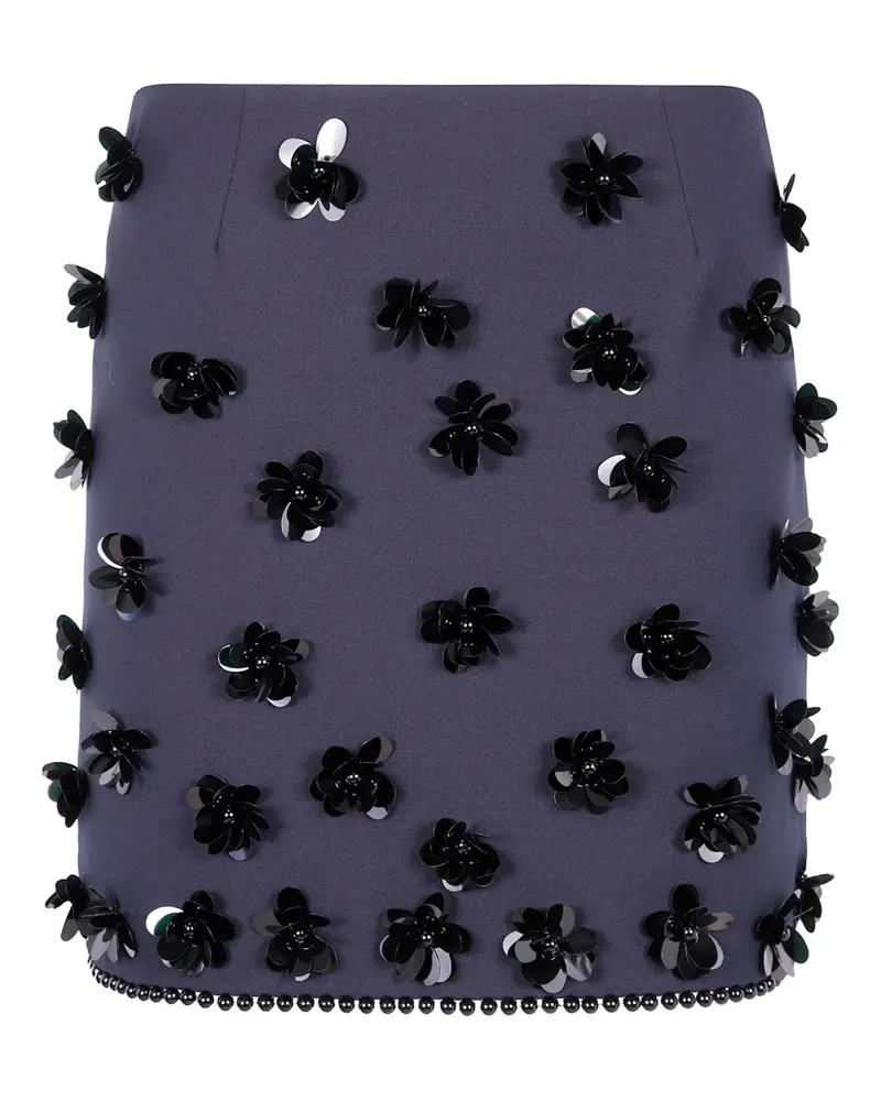 Semicouture Minirock mit Blumenverzierung - Blau Blau