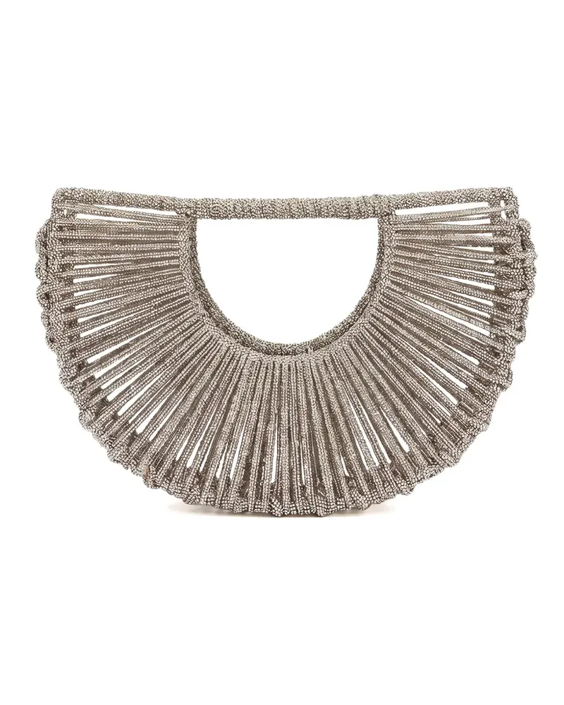HIBOURAMA Demetra Clutch mit Kristallen - Silber Silber