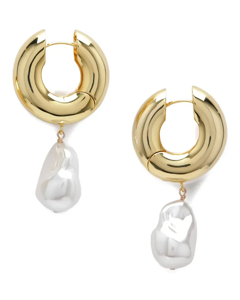 ÉLIOU pleated pearl earring - Gold Gold