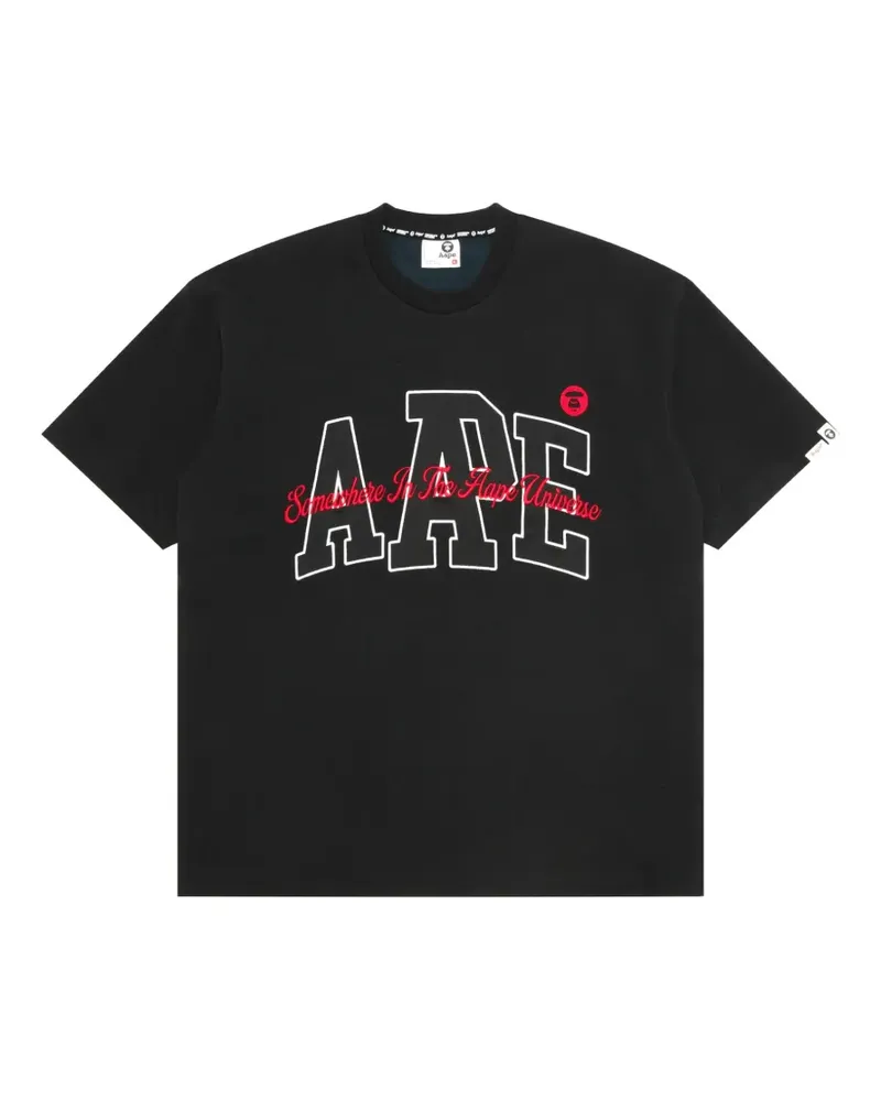 BAPE T-Shirt mit Logo-Stickerei - Schwarz Schwarz