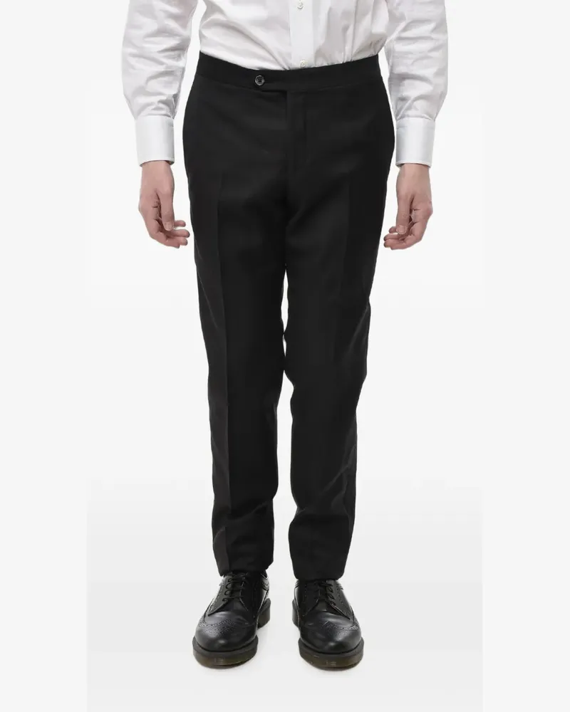 Corneliani Academy pressed-crease wool tailored trousers - Schwarz Schwarz