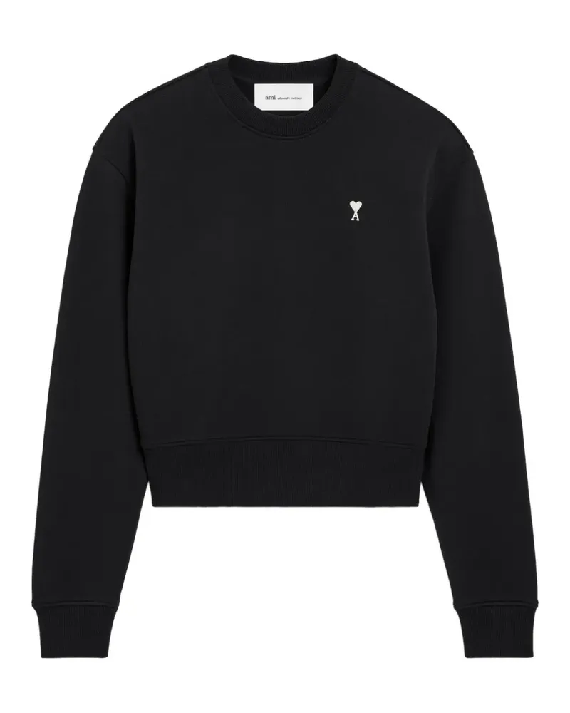 AMI Paris Baumwoll-Sweatshirt mit Ami de Coeur - Schwarz Schwarz
