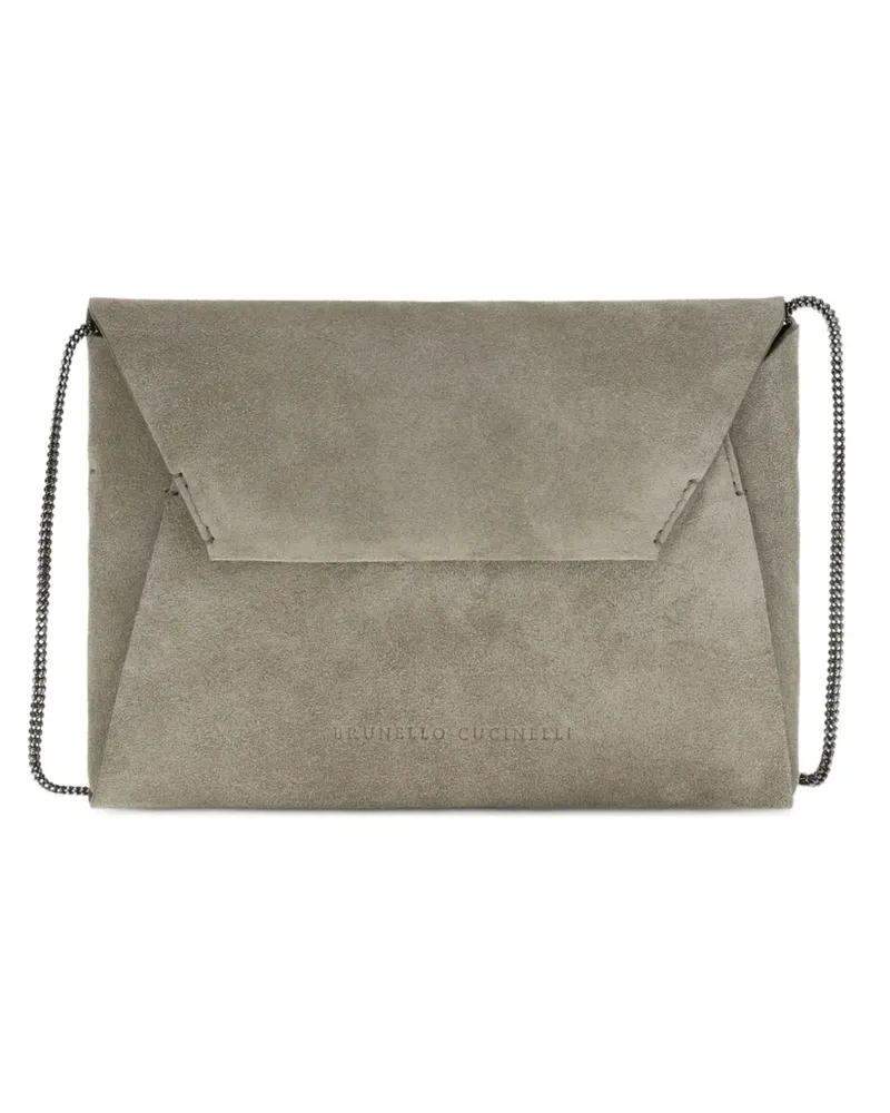 Brunello Cucinelli BC Duo Pochette suede shoulder bag - Grau Grau