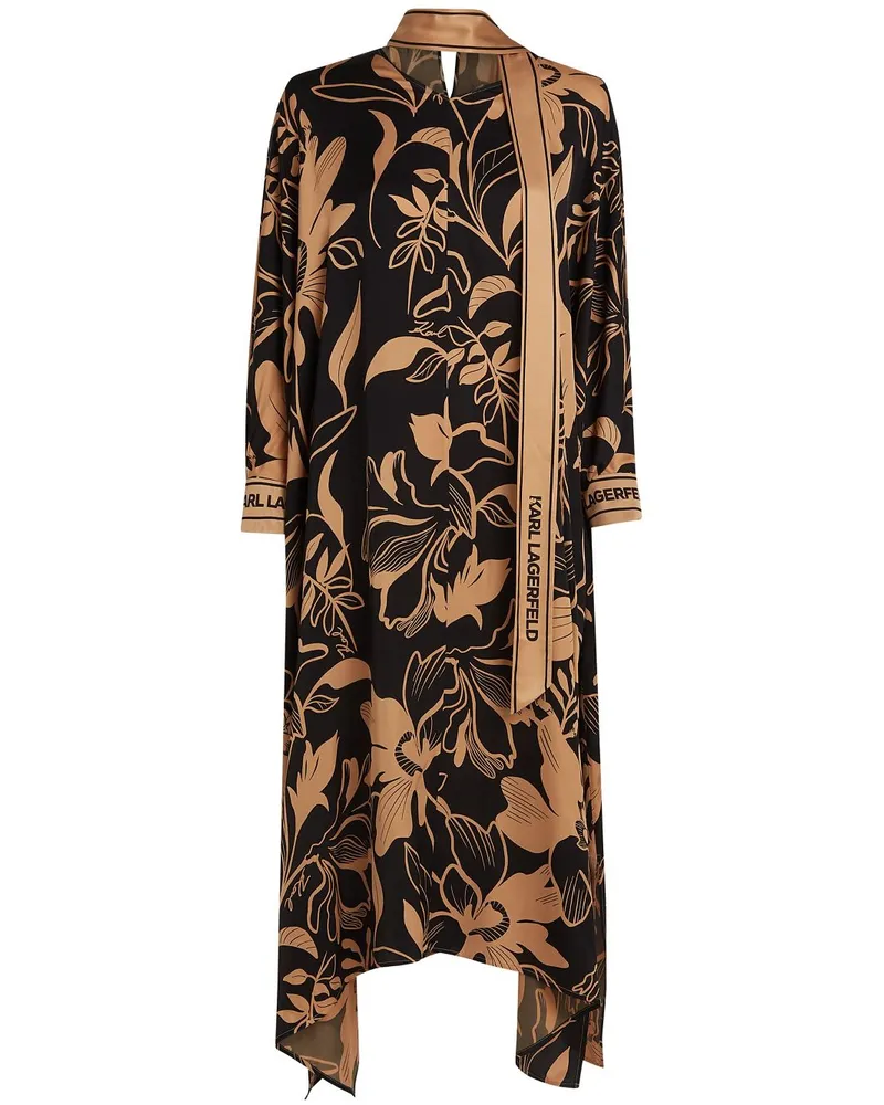 Karl Lagerfeld Kleid mit Blumen-Print - Schwarz Schwarz