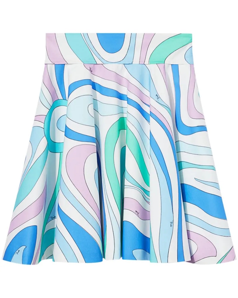 Emilio Pucci A-Linien-Rock mit Marmo-Print - Blau Blau