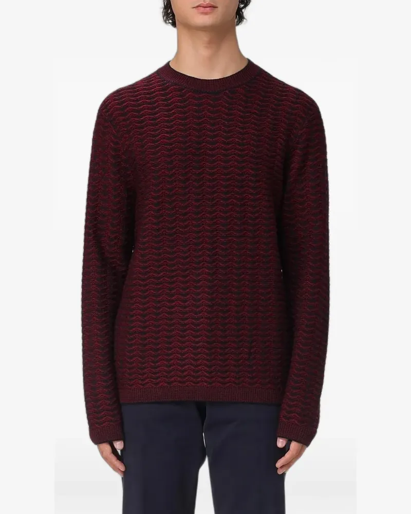 Emporio Armani textured-knit sweater - Rot Rot