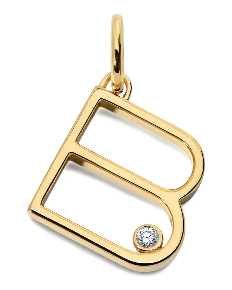 Monica Vinader Solitaire Anhänger mit Diamant - Gold Gold