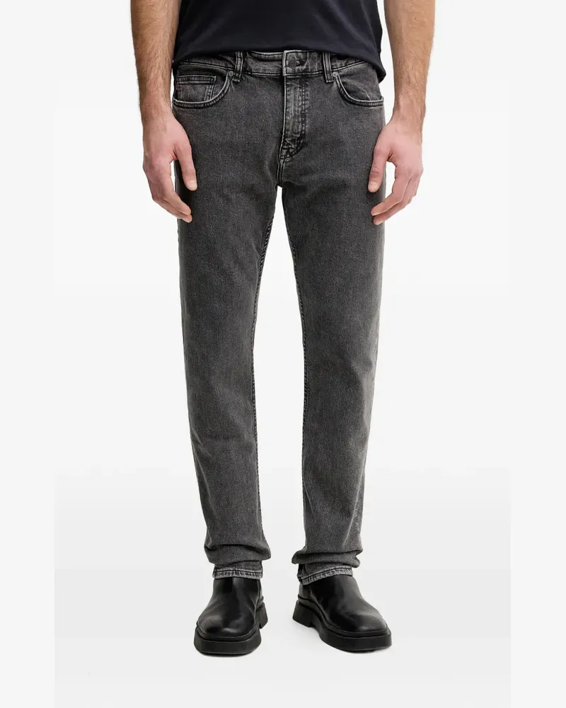 HUGO BOSS tonal topstitching straight-leg jeans - Grau Grau