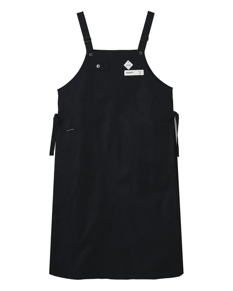 Musium Div. logo-patch midi dress - Schwarz Schwarz