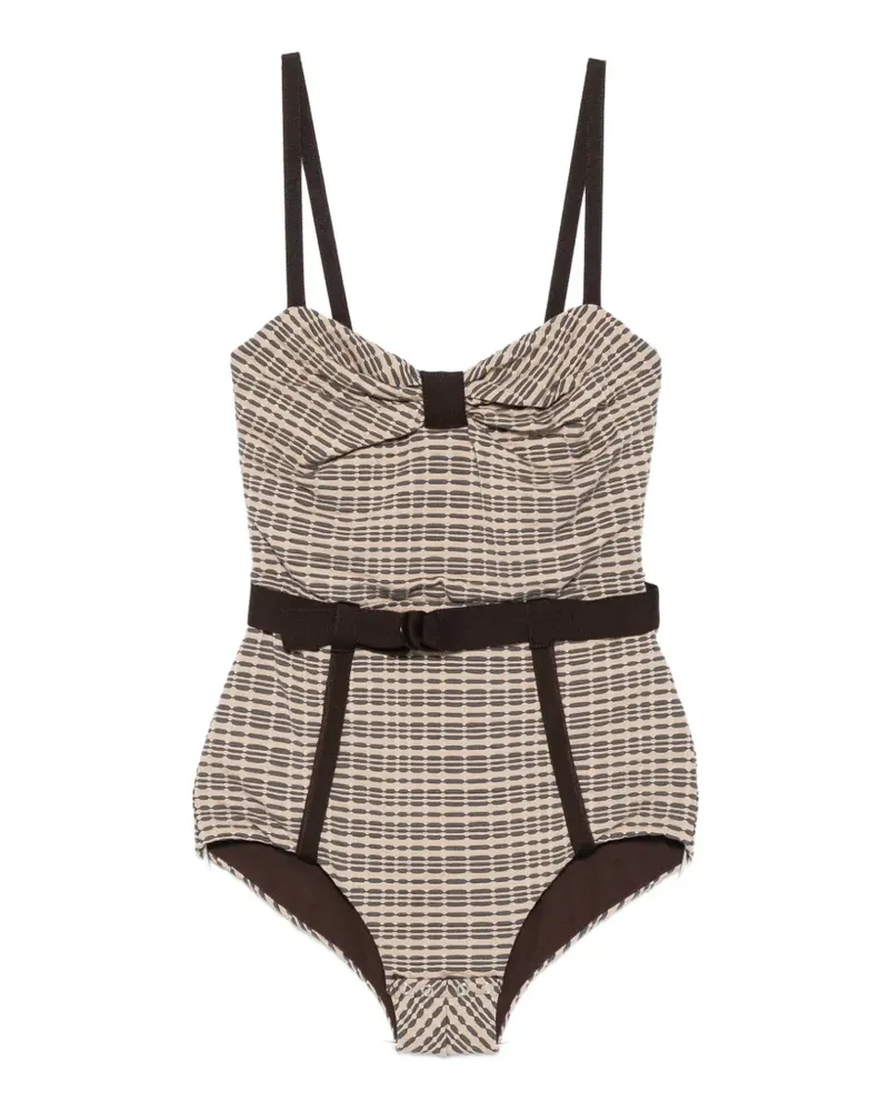 Antonio Marras belted patterned top - Nude Nude