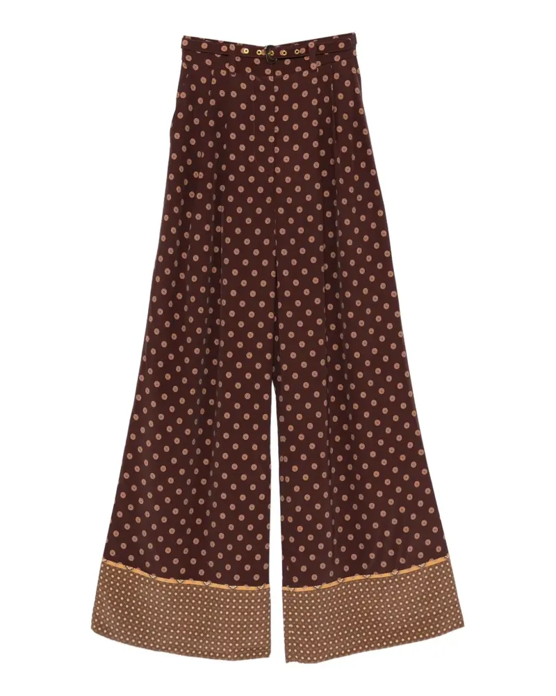 Zimmermann Pyjama-Palazzohose mit Polka Dots und Gürtel - Braun Braun