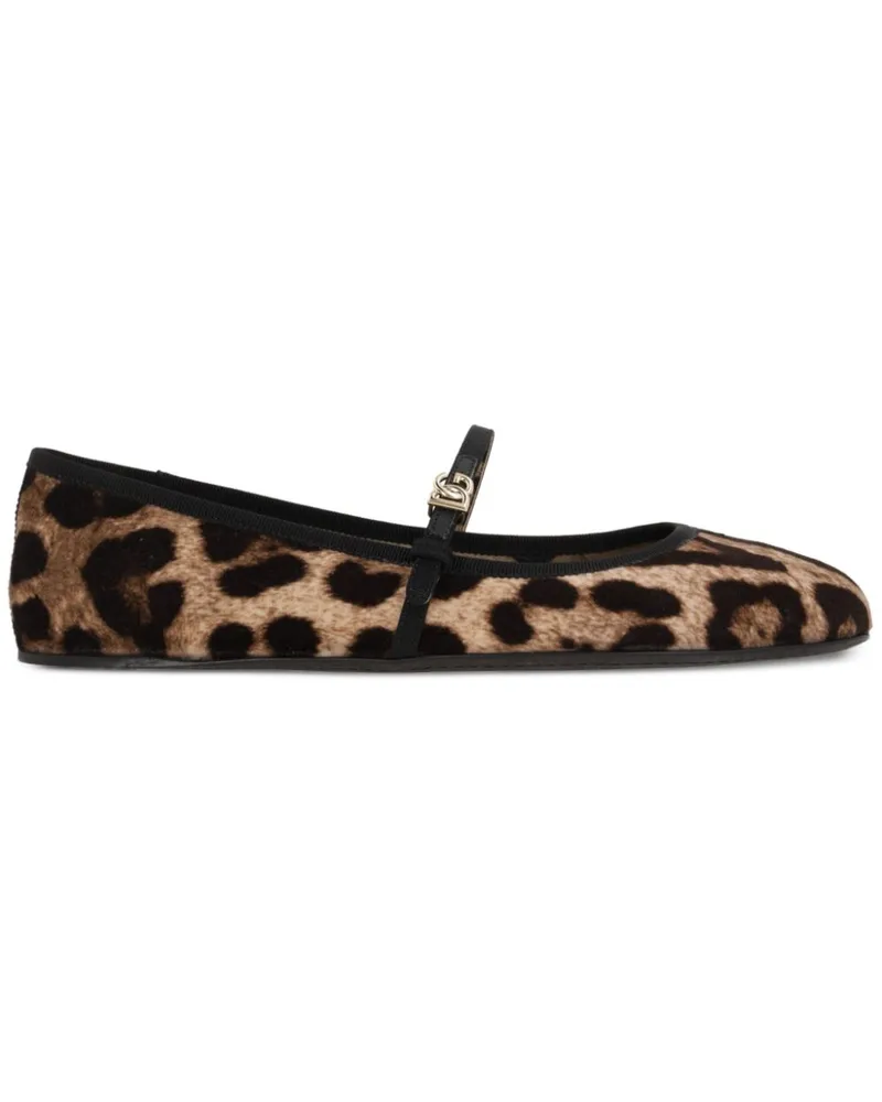 Dolce & Gabbana Ballerinas mit Logo-Schnalle - Braun Braun