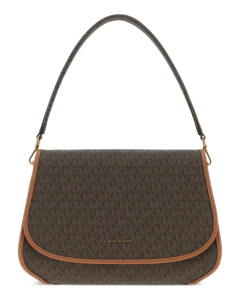 Michael Kors meidum Holmes logo-print shoulder bag - Braun Braun