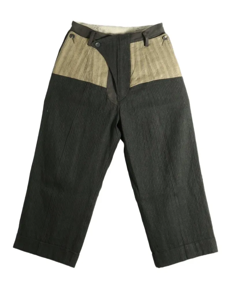Ziggy Chen pinstriped panelled trousers - Schwarz Schwarz