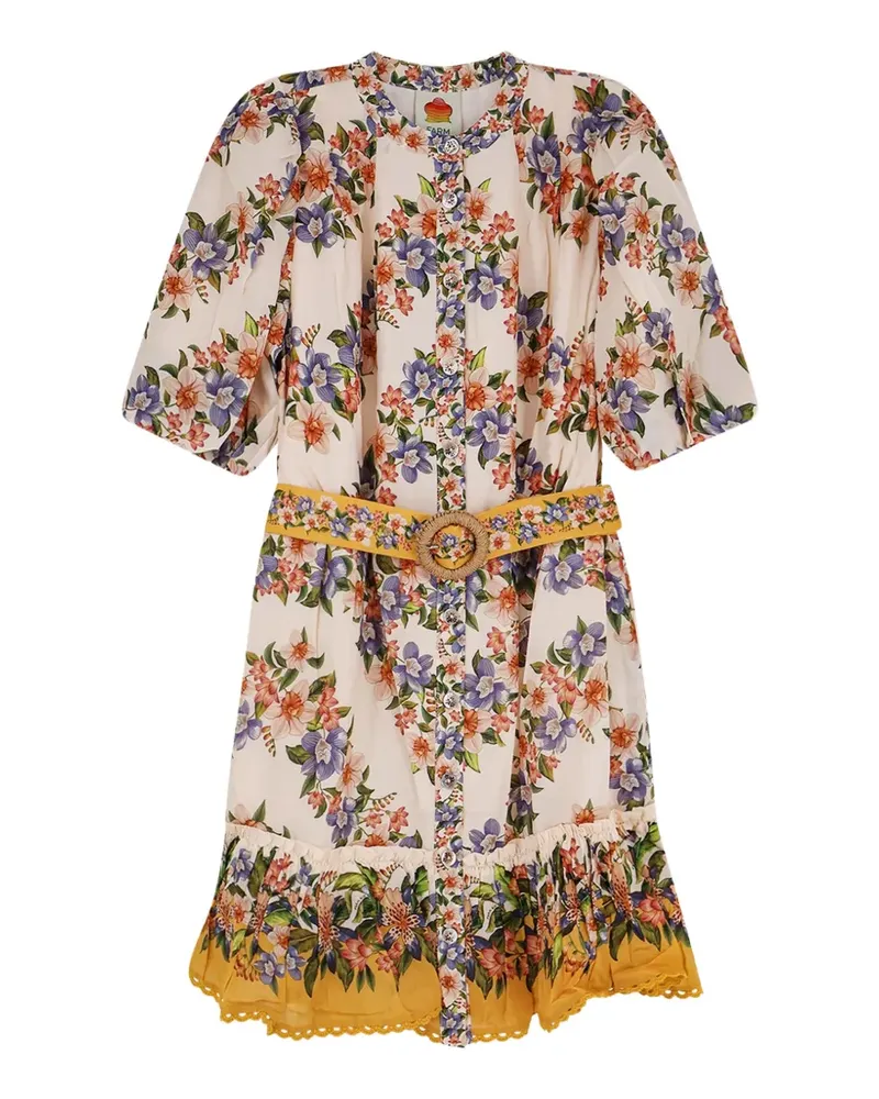 FARM Rio belted floral-print dress - Braun Braun