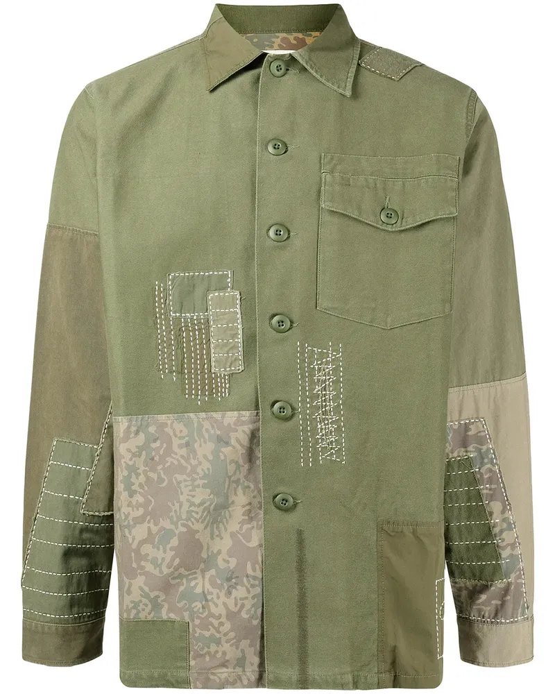 maharishi Hemd mit Patchwork-Detail - Grün Grün