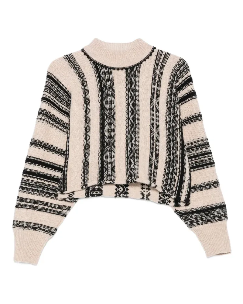 forte_forte Pullover mit Jacquard-Strick - Nude Nude