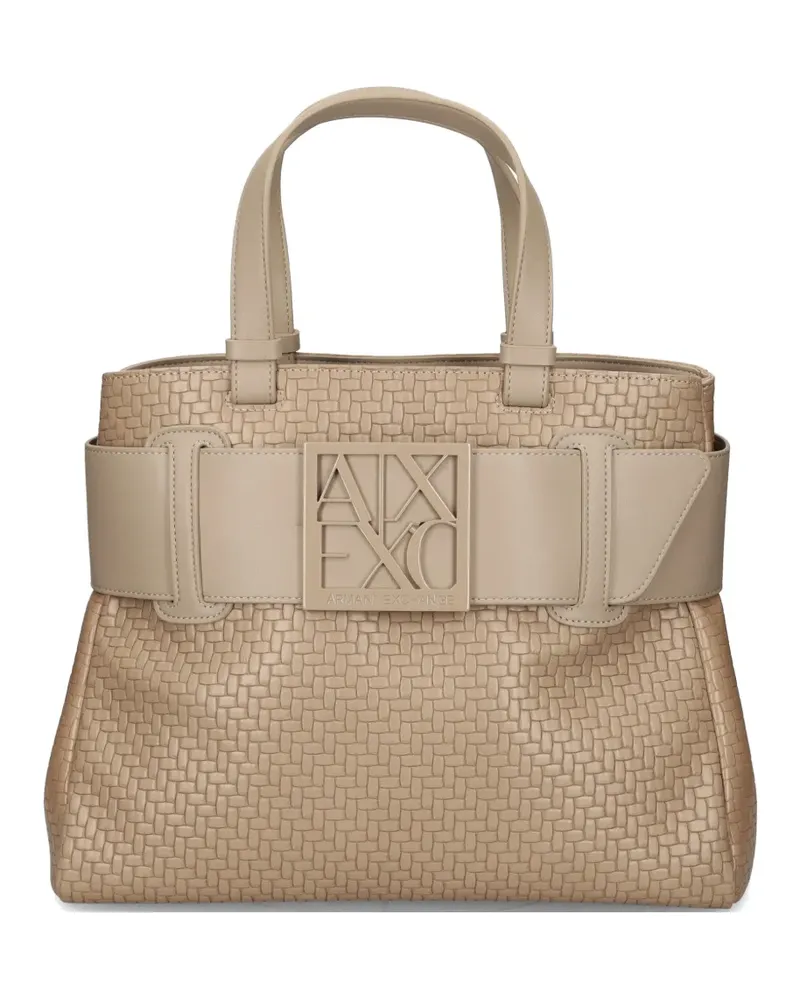 Armani Exchange woven logo tote bag - Nude Nude