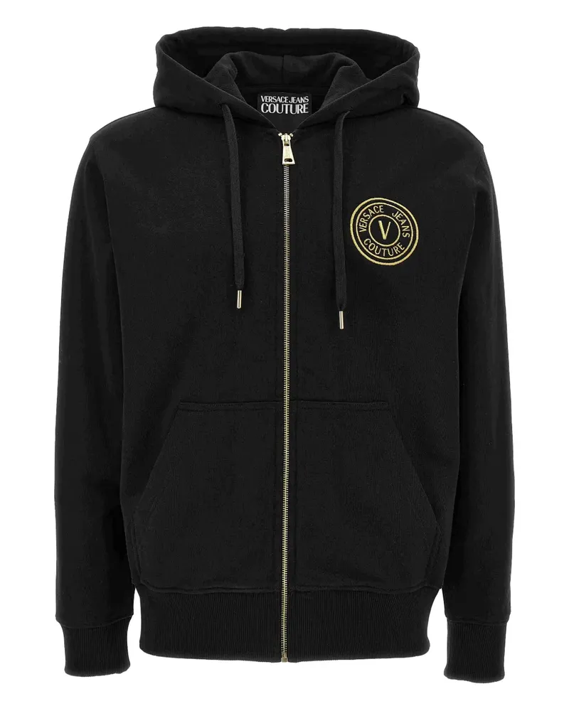 Versace Jeans Sweatshirtjacke mit Kapuze - Schwarz Schwarz
