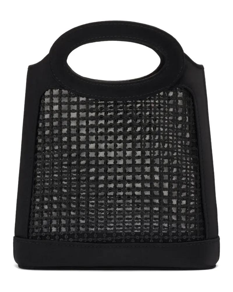 Malone Souliers Mini Aura Tote Bag aus Mesh mit Pailletten - Schwarz Schwarz