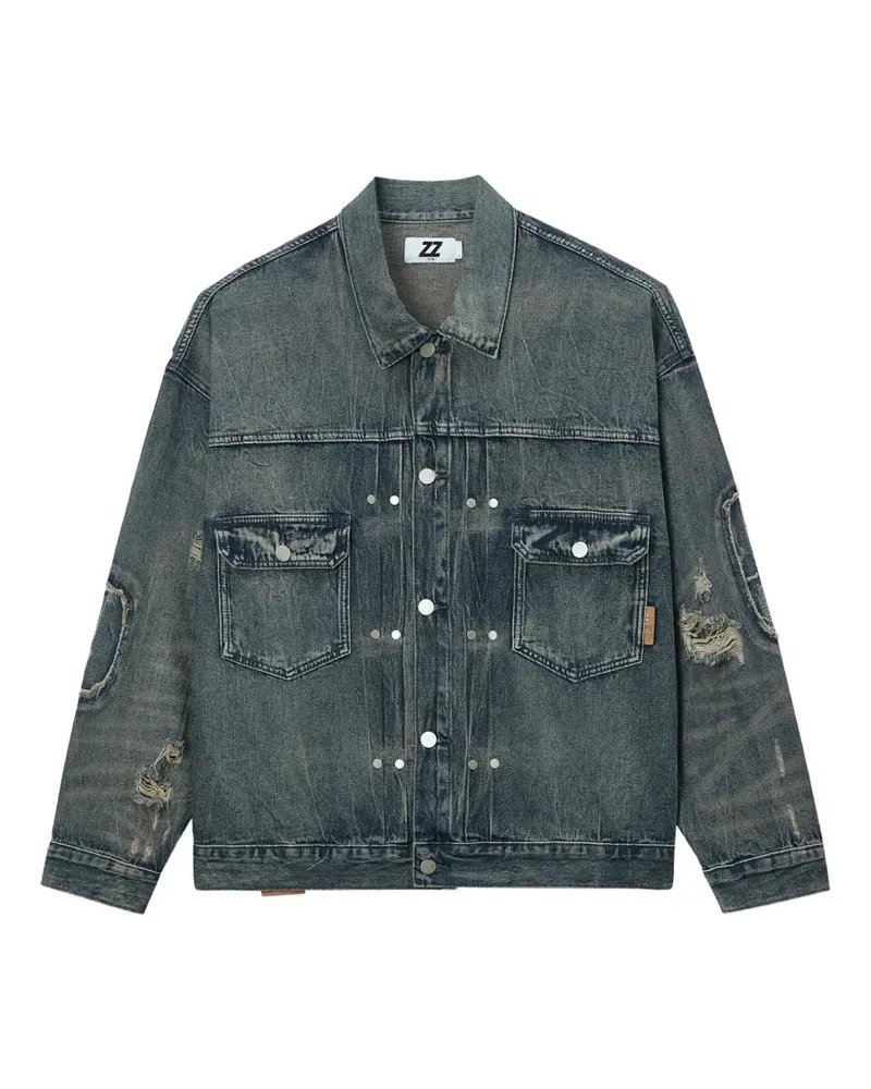 Izzue distressed denim jacket - Blau Blau
