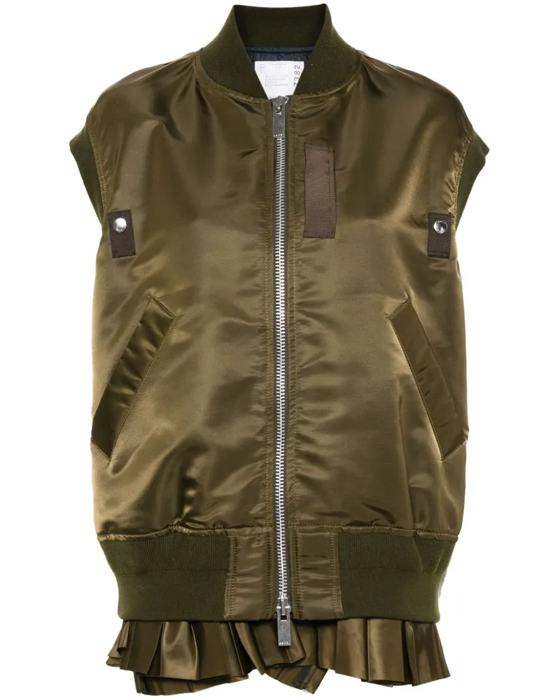 Sacai Twill-Weste - Grün Grün