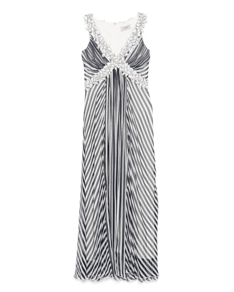 Ermanno Scervino Gestreiftes Kleid mit V-Ausschnitt - Blau Blau