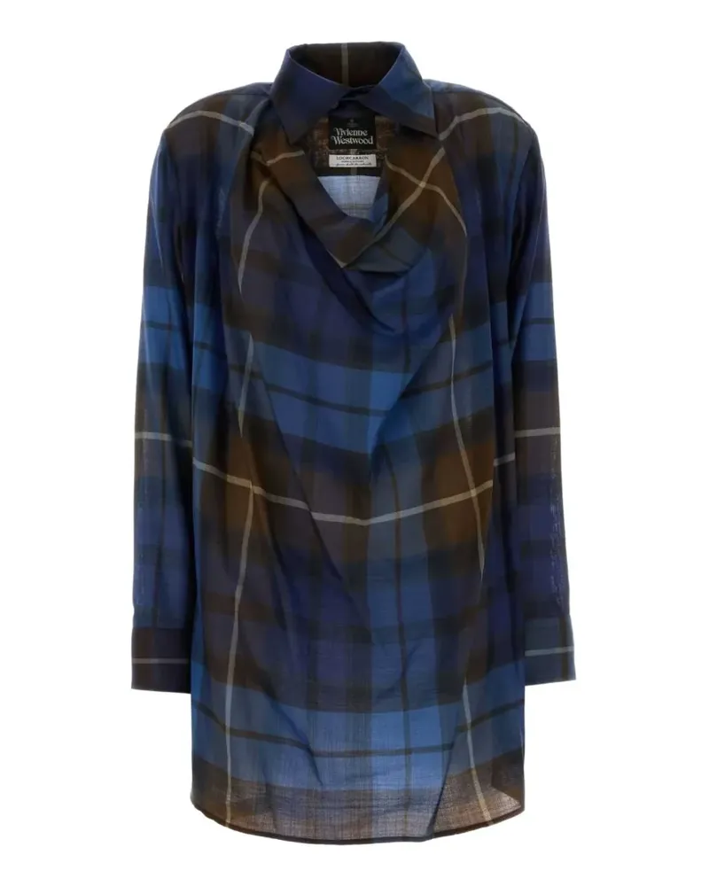 Vivienne Westwood Square checked twill blouse - Blau Blau