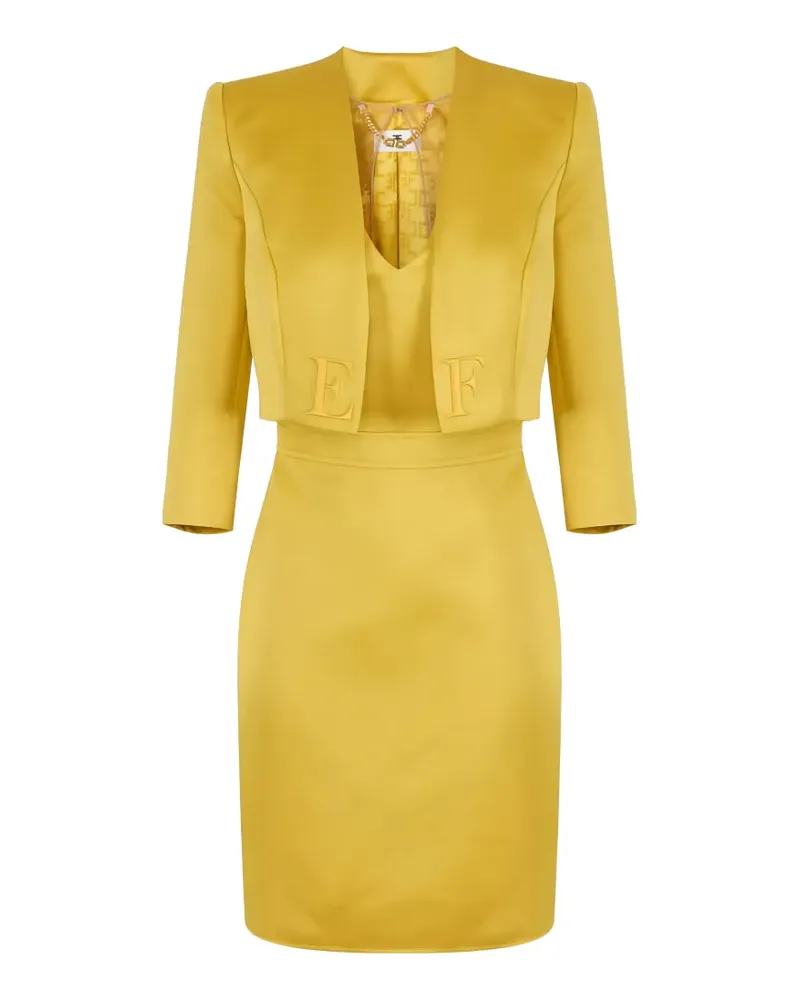 Elisabetta Franchi padded-shoulder mini dress - Gelb Gelb