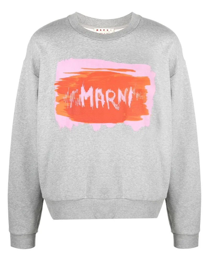 Marni Sweatshirt mit Logo-Print Grau