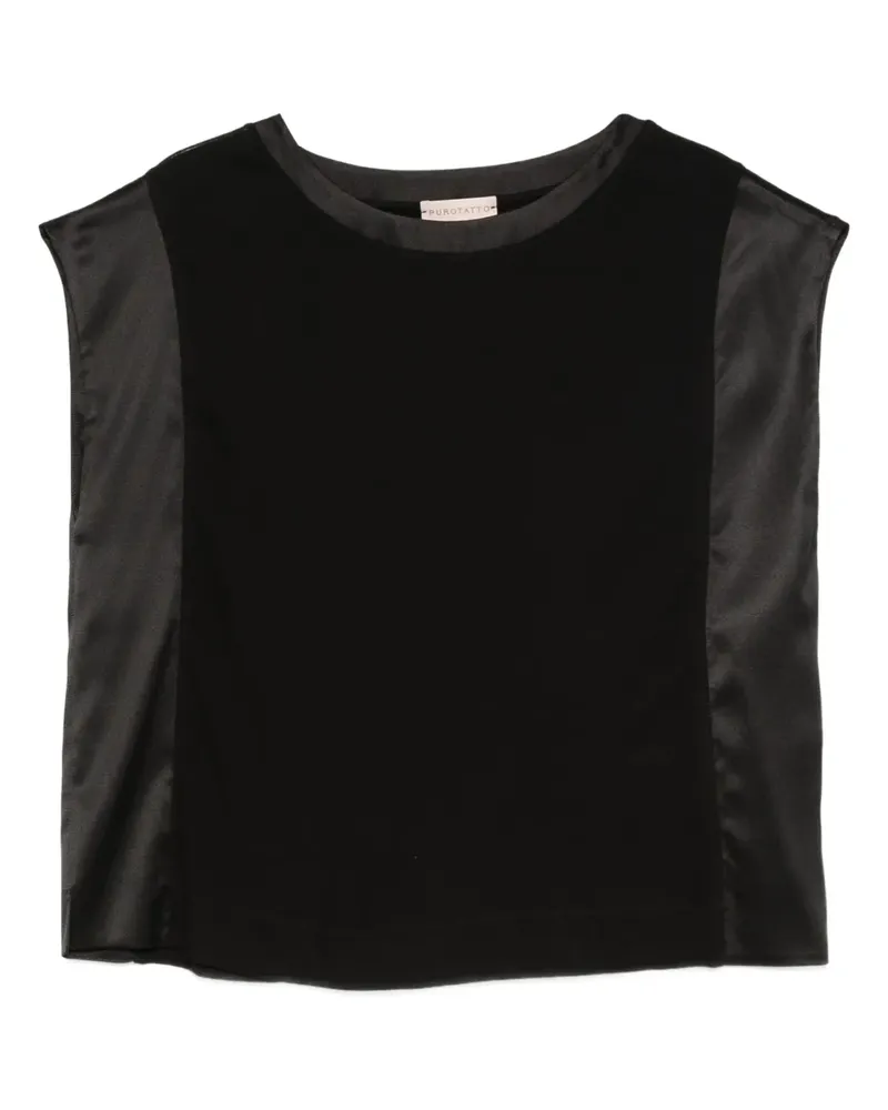 Purotatto velvet panel top - Schwarz Schwarz
