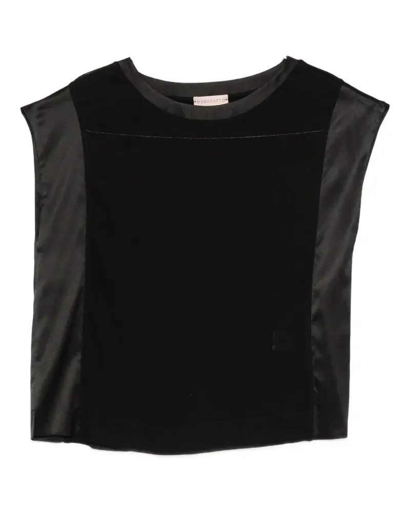Purotatto velvet panel top - Schwarz Schwarz
