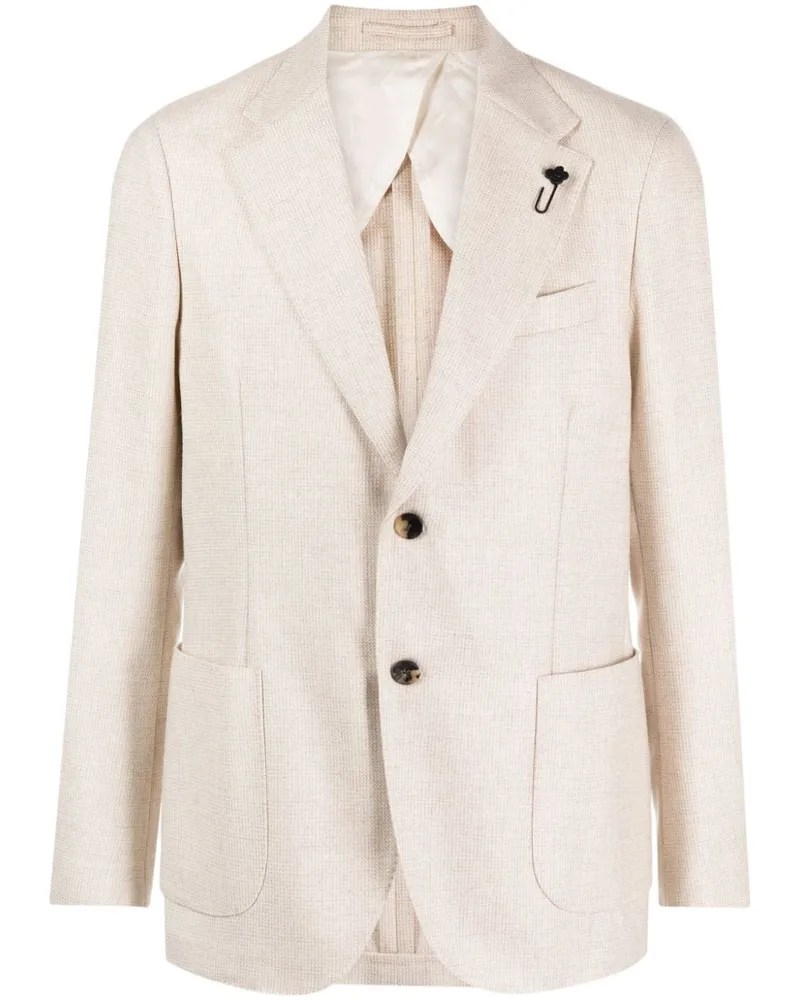 LARDINI Sakko mit Logo-Applikation - Weiß Weiß