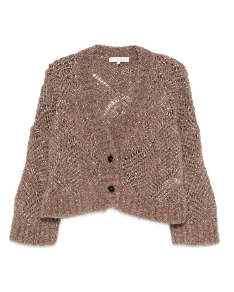 Antonelli Firenze Cardigan mit V-Ausschnitt - Braun Braun