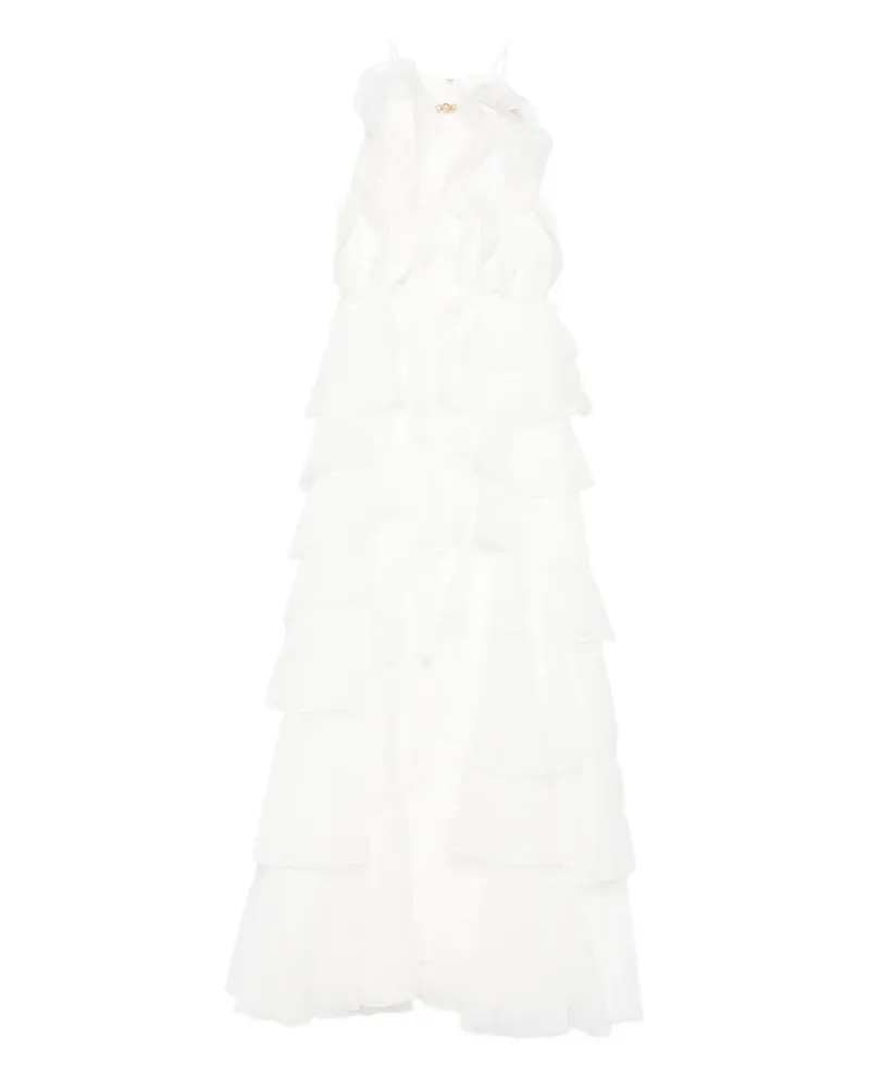 Aje. Gerüschtes Cleo Maxikleid - Weiß Weiß