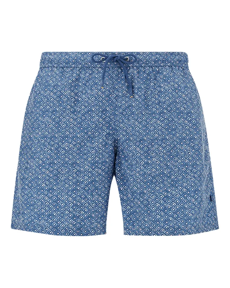 Paul & Shark Geometric Watercolor Badeshorts mit Print - Blau Blau