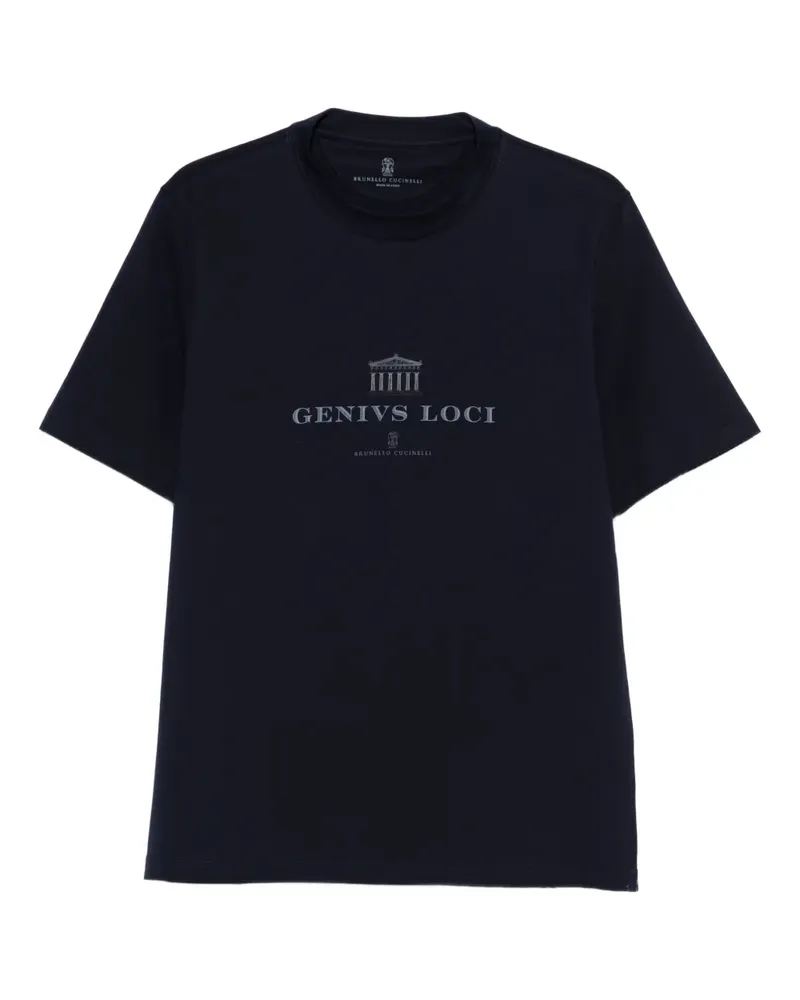 Brunello Cucinelli graphic cotton T-Shirt - Blau Blau