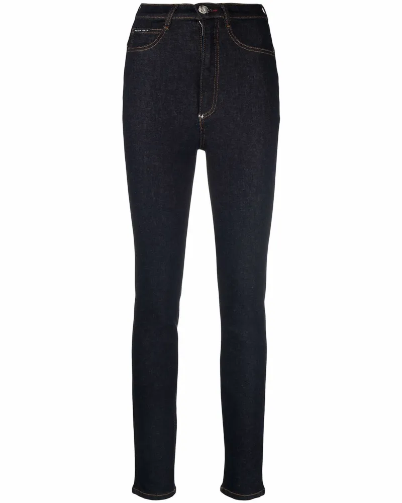 Philipp Plein Skinny-Jeans mit hohem Bund - Blau Blau