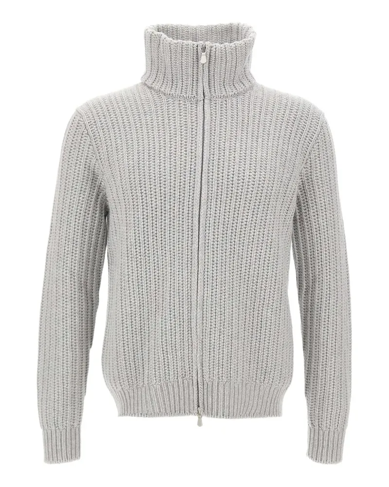 Gran Sasso ribbed-knit zip-up cardigan - Grau Grau