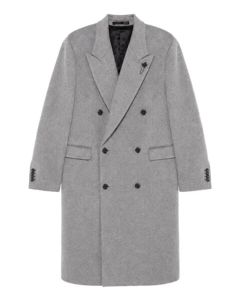 LARDINI Doppelreihiger Mantel mit steigendem Revers - Grau Grau