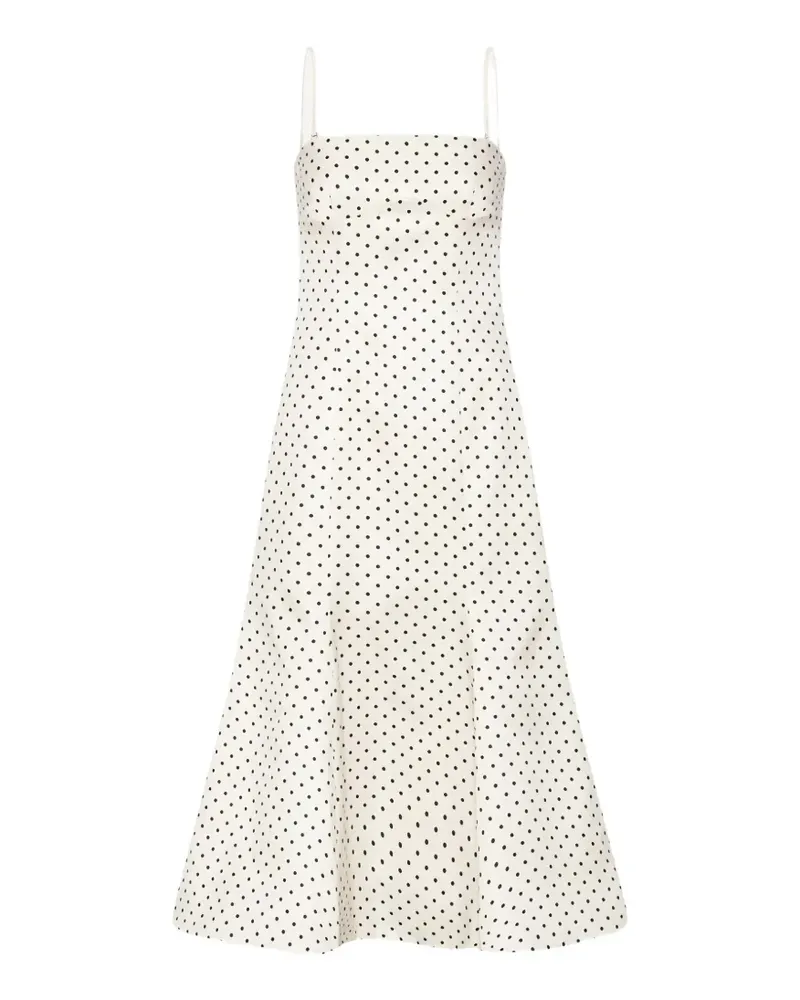 ROTATE Birger Christensen Midikleid mit Polka Dots - Nude Nude