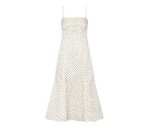 Midikleid mit Polka Dots - Nude