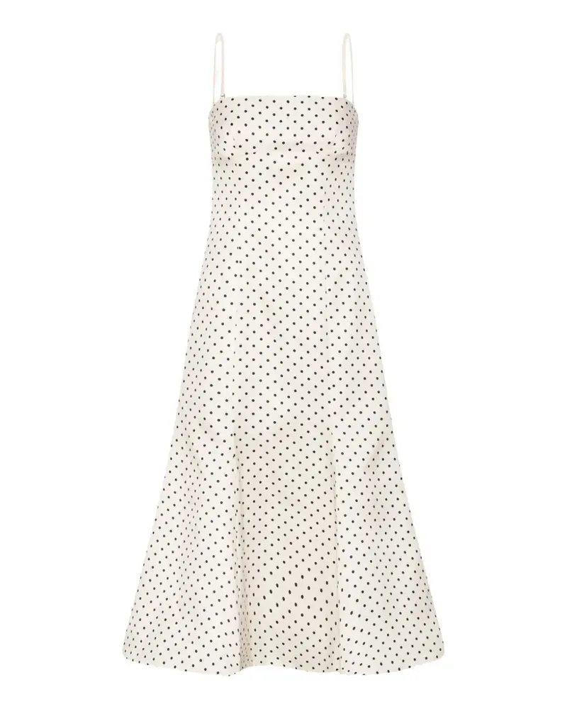 ROTATE Birger Christensen Midikleid mit Polka Dots - Nude Nude