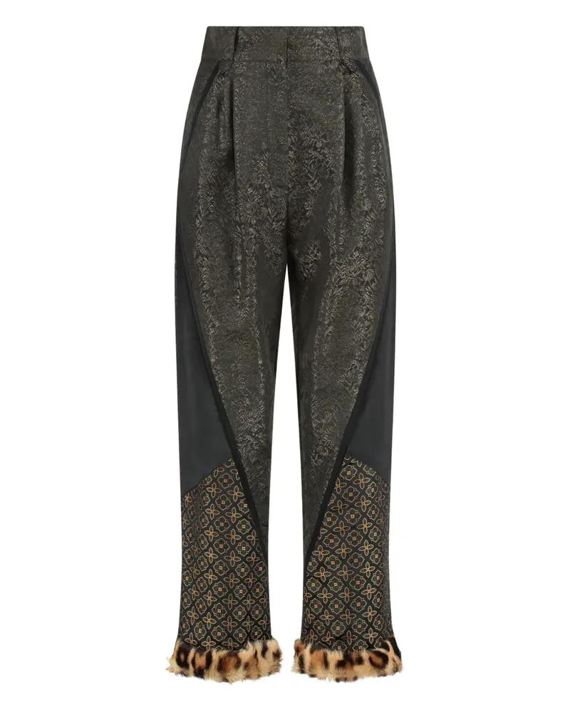 Etro patterned-cuff trousers - Grün Grün