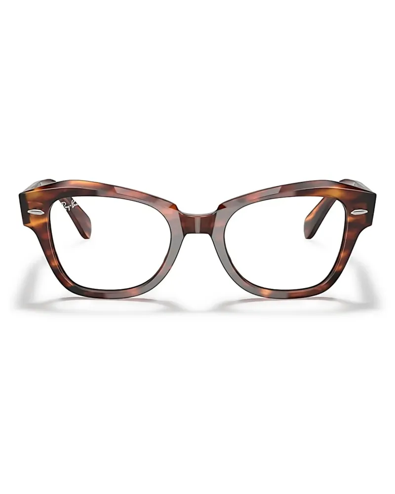 Ray Ban Brille mit geometrischem Gestell - Braun Braun