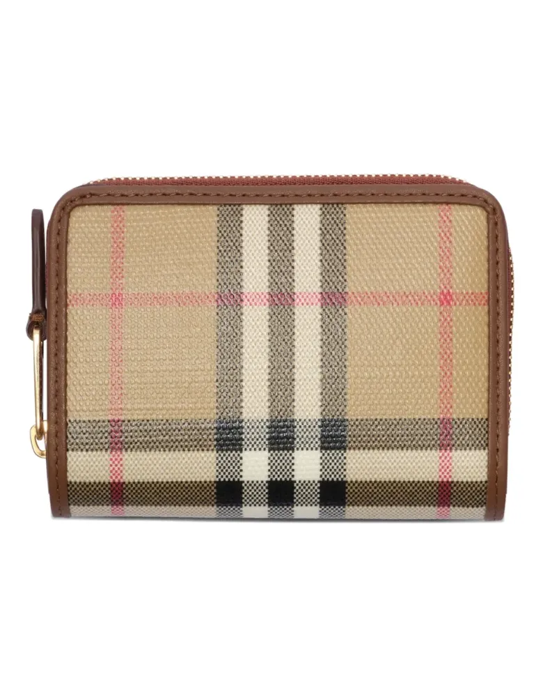 Burberry Kleines Check Portemonnaie mit Reißverschluss - Braun Braun