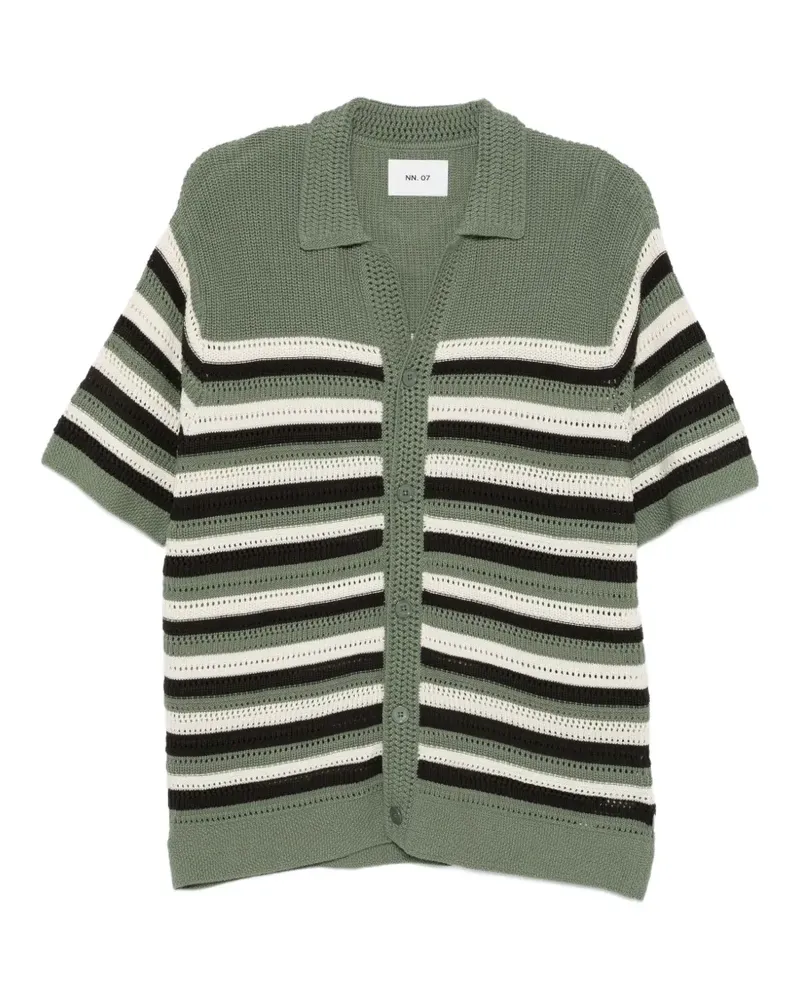 NN 07 Gestreiftes Lars Hemd - Grün Grün