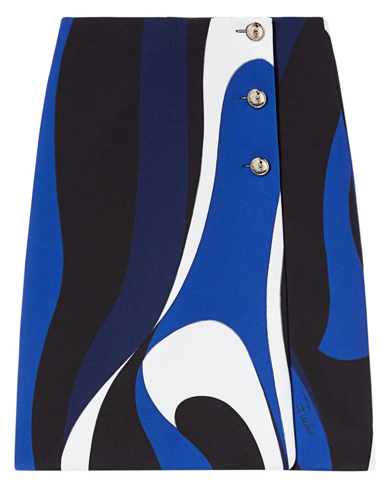 Emilio Pucci Midirock mit abstraktem Print - Schwarz Schwarz
