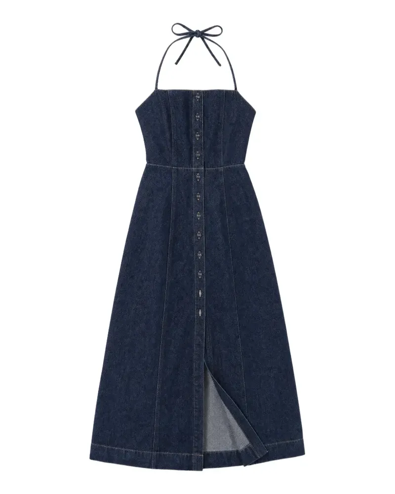 Reformation Manon Neckholder-Midikleid - Blau Blau