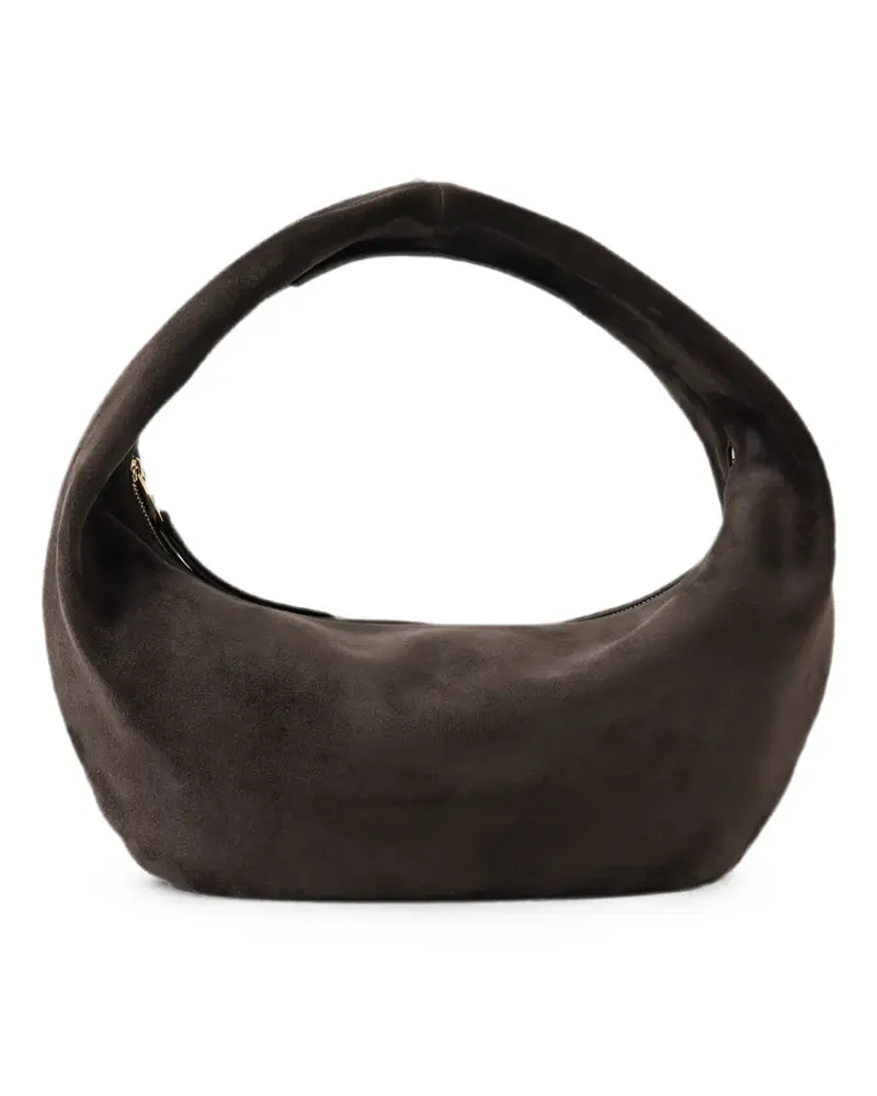 KHAITE Olivia suede top-handle shoulder bag - Braun Braun